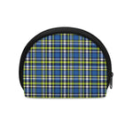 Blue Green And White Plaid Pattern Print Coin Purse