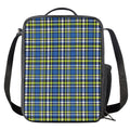 Blue Green And White Plaid Pattern Print Crossbody Lunch Bag