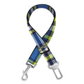 Blue Green And White Plaid Pattern Print Dog Seat Belt