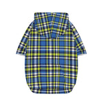 Blue Green And White Plaid Pattern Print Dog Zip Up Hoodie