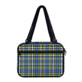 Blue Green And White Plaid Pattern Print Double Strap Bible Bag
