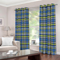 Blue Green And White Plaid Pattern Print Extra Wide Grommet Curtains