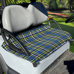 Blue Green And White Plaid Pattern Print Golf Cart Seat Cover