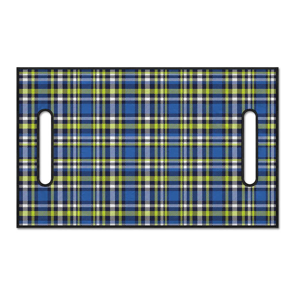 Blue Green And White Plaid Pattern Print Golf Cart Seat Cover