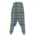 Blue Green And White Plaid Pattern Print Hammer Pants