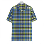 Blue Green And White Plaid Pattern Print Hawaiian Shirt