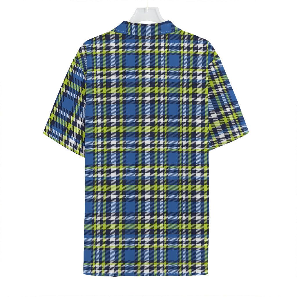 Blue Green And White Plaid Pattern Print Hawaiian Shirt