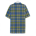 Blue Green And White Plaid Pattern Print Hawaiian Shirt