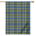 Blue Green And White Plaid Pattern Print House Flag