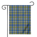 Blue Green And White Plaid Pattern Print House Flag