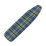 Blue Green And White Plaid Pattern Print Ironing Board Cover