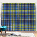 Blue Green And White Plaid Pattern Print Pencil Pleat Curtains