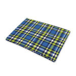 Blue Green And White Plaid Pattern Print Pet Cooling Mat Cover
