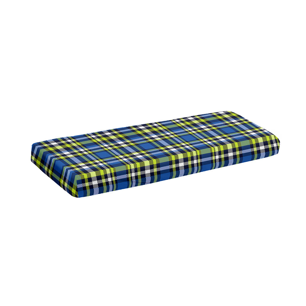 Blue Green And White Plaid Pattern Print Piano Keyboard Cover