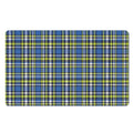 Blue Green And White Plaid Pattern Print Polyester Doormat