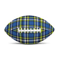 Blue Green And White Plaid Pattern Print Rugby Ball