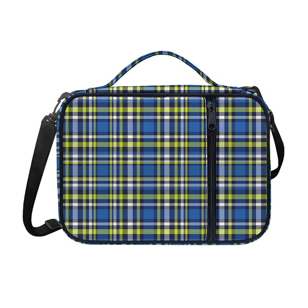 Blue Green And White Plaid Pattern Print Shoulder Strap Bible Bag