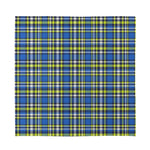 Blue Green And White Plaid Pattern Print Silk Bandana