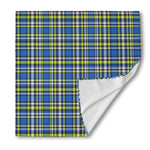Blue Green And White Plaid Pattern Print Silk Bandana