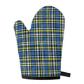 Blue Green And White Plaid Pattern Print Single Oven Mitt
