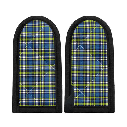 Blue Green And White Plaid Pattern Print Skillet Handle Cover