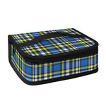 Blue Green And White Plaid Pattern Print Small Lunch Bag