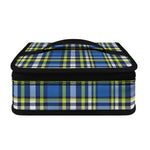 Blue Green And White Plaid Pattern Print Small Lunch Bag