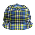 Blue Green And White Plaid Pattern Print Snapback Cap