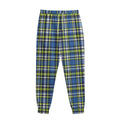 Blue Green And White Plaid Pattern Print Sweatpants