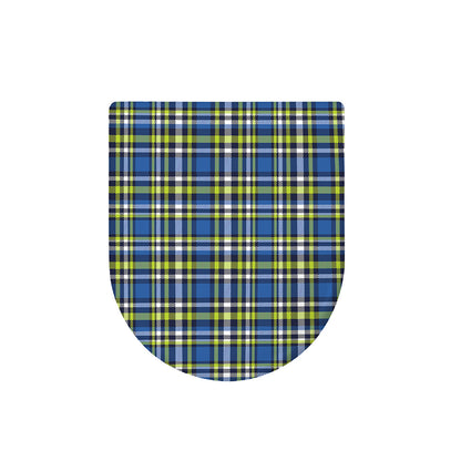 Blue Green And White Plaid Pattern Print Toilet Lid Cover