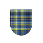 Blue Green And White Plaid Pattern Print Toilet Lid Cover