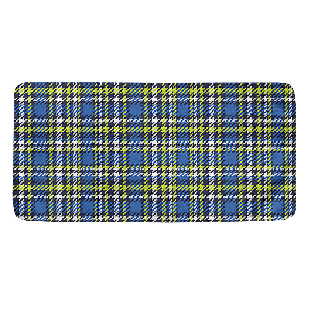 Blue Green And White Plaid Pattern Print Towel