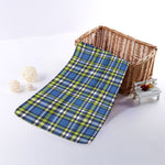 Blue Green And White Plaid Pattern Print Towel