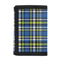 Blue Green And White Plaid Pattern Print Trifold Wallet