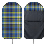Blue Green And White Plaid Pattern Print Waterproof Car Seat Cover