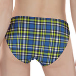 Blue Green And White Plaid Pattern Print Women's Panties