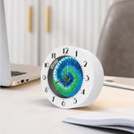Blue Green And White Tie Dye Print Alarm Clock