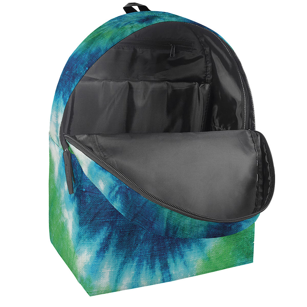 Blue Green And White Tie Dye Print Backpack
