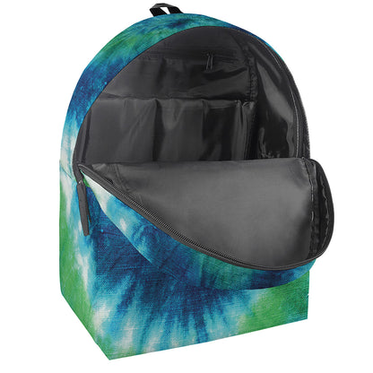 Blue Green And White Tie Dye Print Backpack