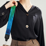 Blue Green And White Tie Dye Print Bag Strap