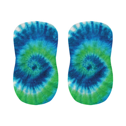 Blue Green And White Tie Dye Print Bar Stool Covers
