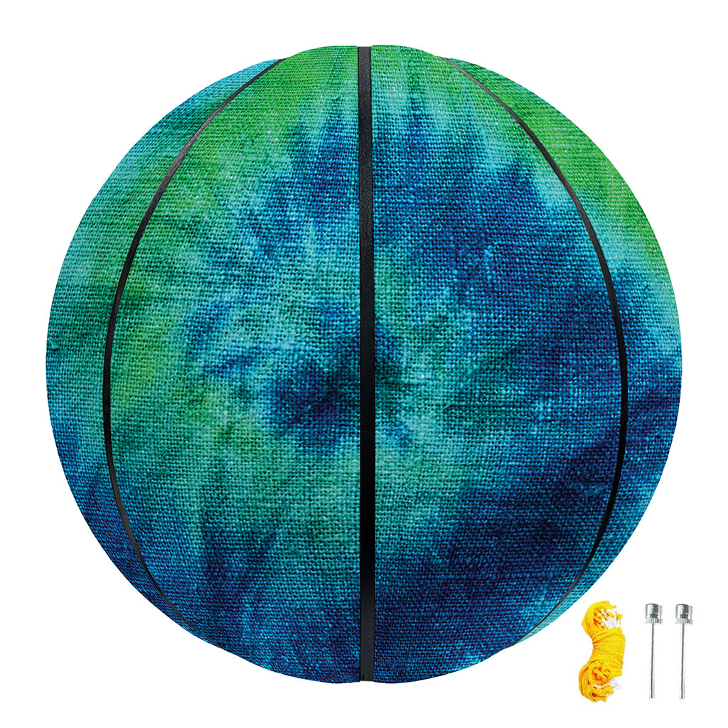 Blue Green And White Tie Dye Print Basketball