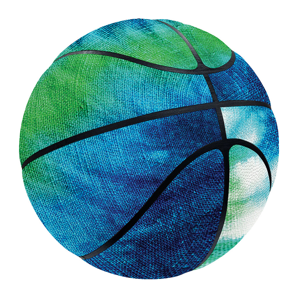 Blue Green And White Tie Dye Print Basketball