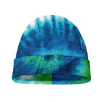 Blue Green And White Tie Dye Print Beanie
