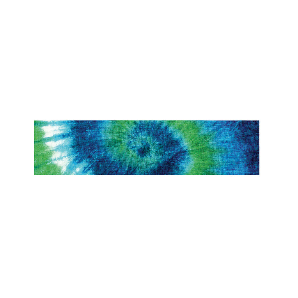 Blue Green And White Tie Dye Print Bed Runner