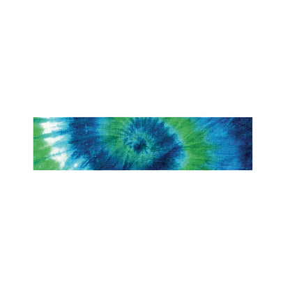 Blue Green And White Tie Dye Print Bed Runner