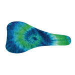 Blue Green And White Tie Dye Print Bicycle Seat Cover
