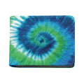 Blue Green And White Tie Dye Print Bifold Wallet
