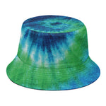 Blue Green And White Tie Dye Print Bucket Hat