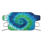 Blue Green And White Tie Dye Print Car Windshield Snow Cover